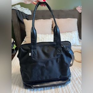 BEIS mini Weekend in black croc